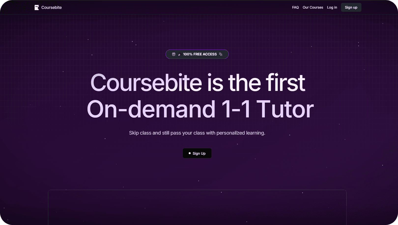 Coursebite Landing Page