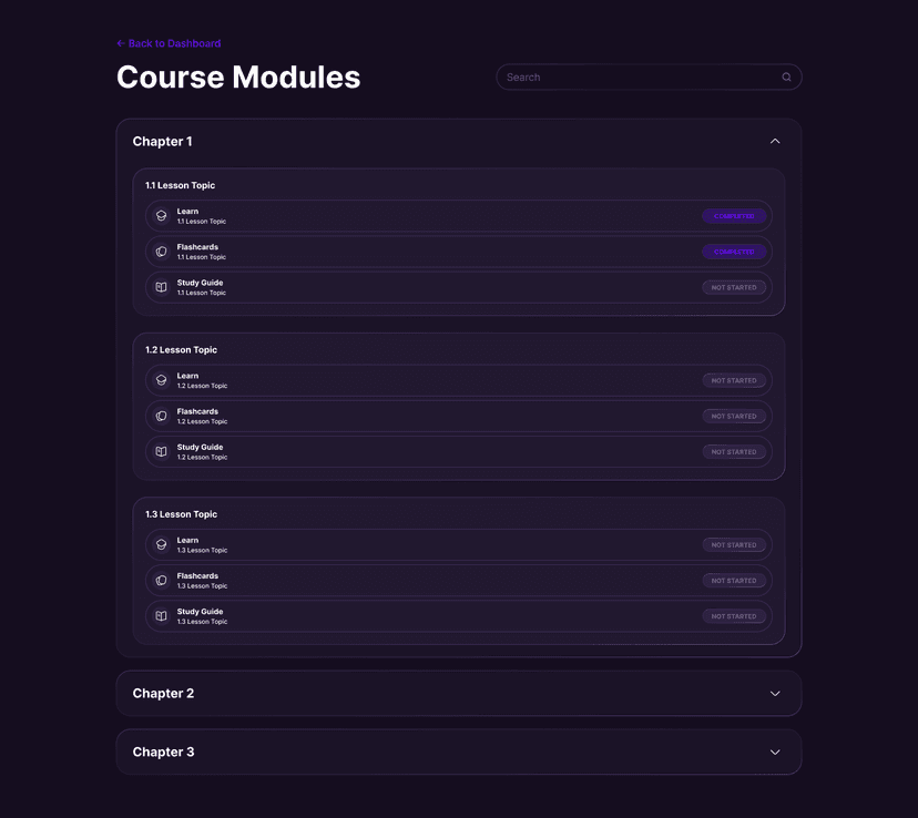 High-Fidelity Modules Mockup