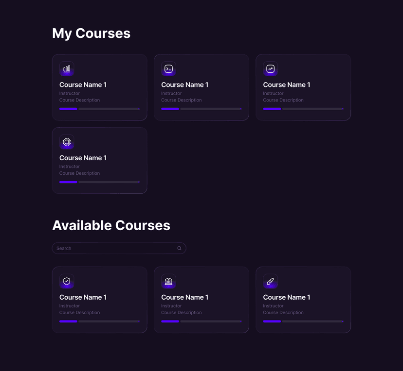 High-Fidelity My Courses Mockup
