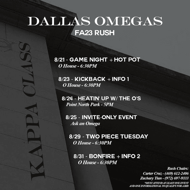 Rush Schedule