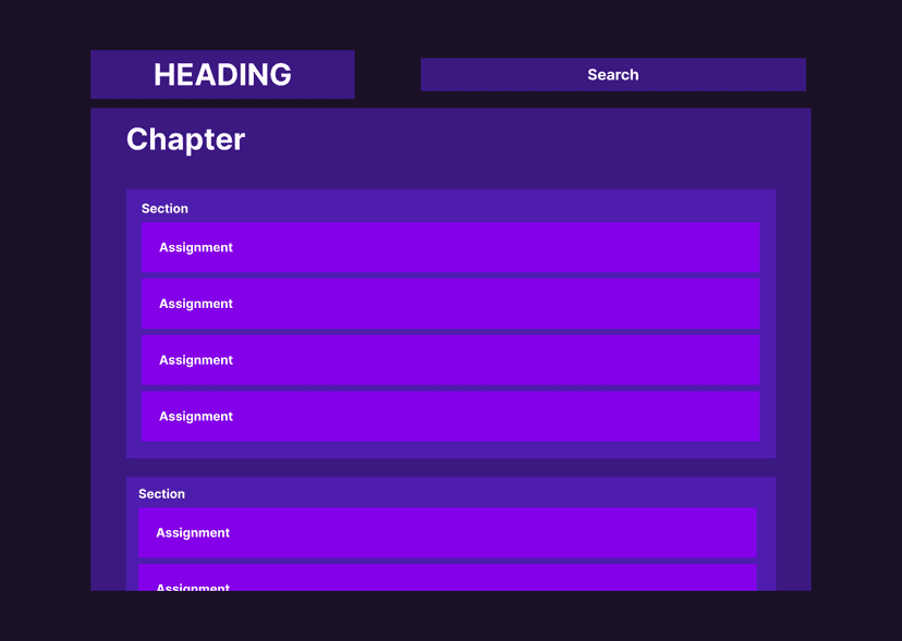 All Assignments Wireframe