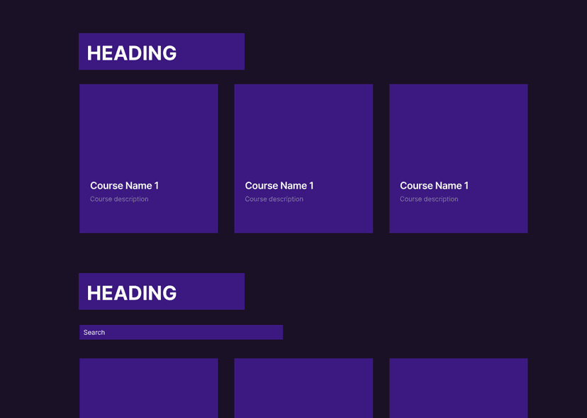 My Courses Wireframe